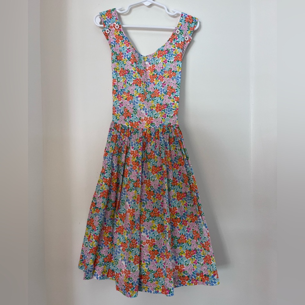 Mini Boden Colorful Floral Pinafore Dress